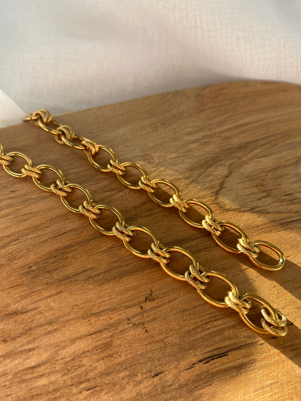 Maille en acier inoxydable doré double anneaux
