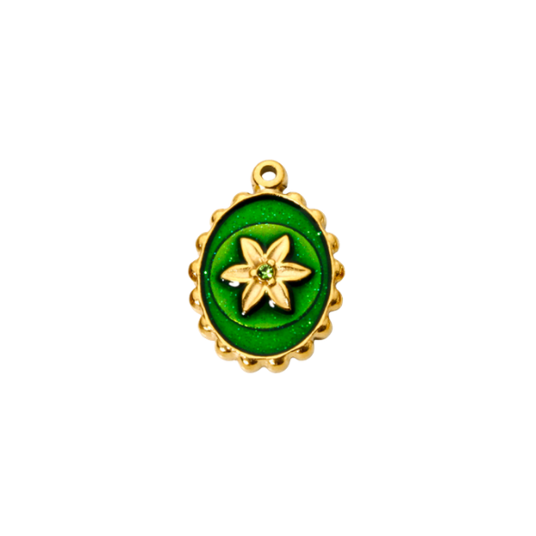 Médaillon Fleur - Vert