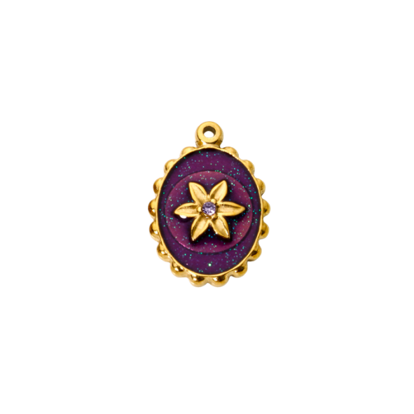 Médaillon Fleur - Violet