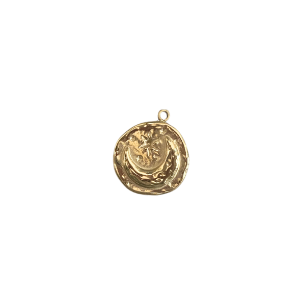 Médaillon Martelé Lune Etoile